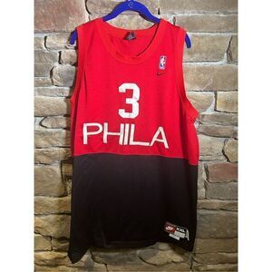 Vintage Nike NBA Allen Iverson 76ers‎ jersey Black and Red size XXL 2XL